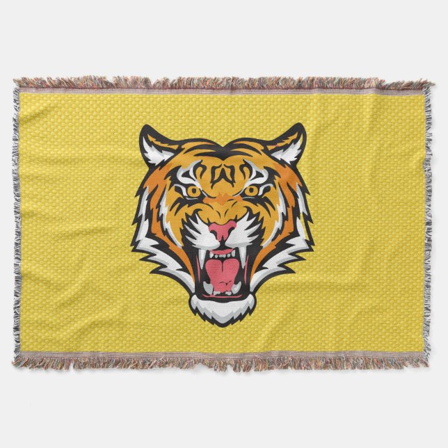 Roaring Tiger Head-25818 Throw Blanket (Front)