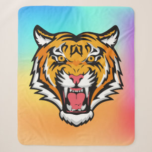 Roaring Tiger Head-25818 Travel Mug Sherpa Blanket
