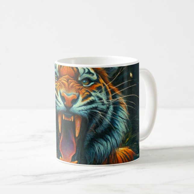 Roaring Tiger Moonlit Jungle Coffee Mug (Front Right)