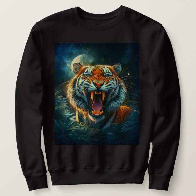 Roaring Tiger Moonlit Jungle Sweatshirt (Design Front)