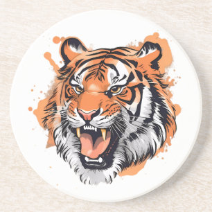 "Roaring Tiger Portrait." Coaster
