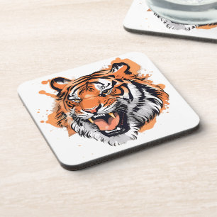 "Roaring Tiger Portrait."  Coaster