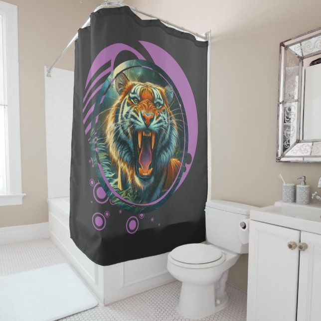 Roaring Tiger Shower Curtain (In Situ)