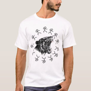 roaring tiger stick figure graphic T-Shirt