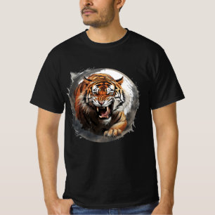 Roaring Tiger T-shirt - Grey Circles