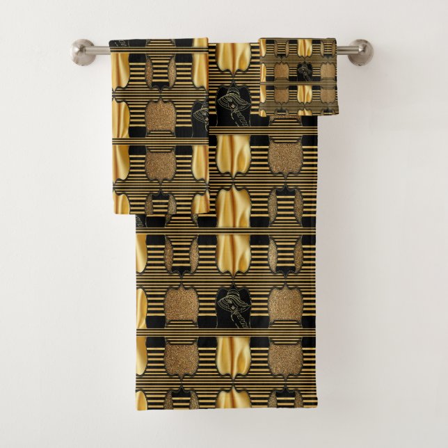 Roaring Twenties Art Deco Bath Towel Set (Insitu)