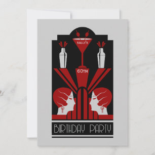 Roaring Twenties Art Deco Birthday Invitation