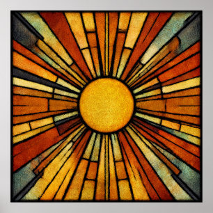 Roaring Twenties Art Deco Sunburst Poster