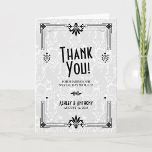 Roaring Twenties Art Deco Wedding Thank You Card
