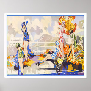 Roaring Twenties Beach Fashion Poster