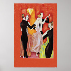 Roaring Twenties Dancing Couples Poster