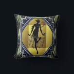 Roaring Twenties Dancing Flapper Lady Cushion<br><div class="desc">Roaring Twenties Dancing Flapper Lady Throw Pillow</div>