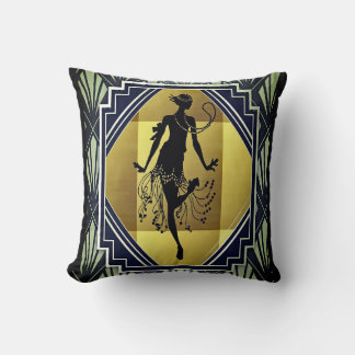 Roaring Twenties Dancing Flapper Lady Cushion