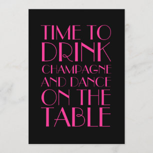 Roaring Twenties Fuchsia Wedding Invitation