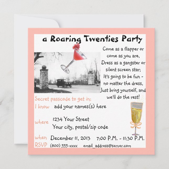 Roaring Twenties Gala Invitation (Front)