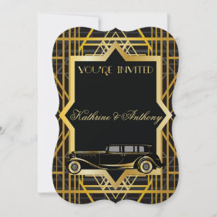Roaring Twenties Gatsby Style Wedding Invitation