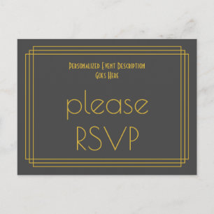 Roaring Twenties Look "please RSVP" Postcard