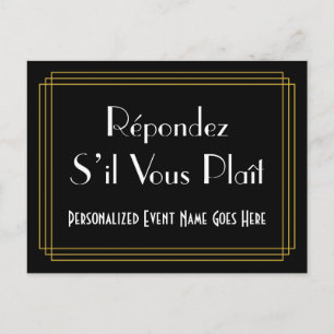 Roaring Twenties Look RSVP Postcard