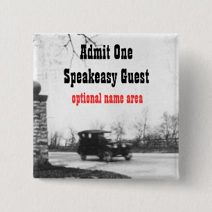 Roaring Twenties Party Name Tag 15 Cm Square Badge