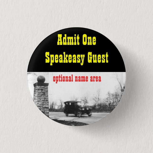Roaring Twenties Prohibition Theme Name Badge (Front)