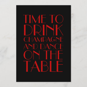 Roaring Twenties Red Holiday Party Invitation