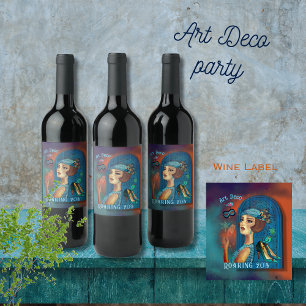 Roaring Twenties Revival Art Deco Wine Label