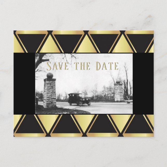 Roaring Twenties Save the Date Announcement Postcard (Front)