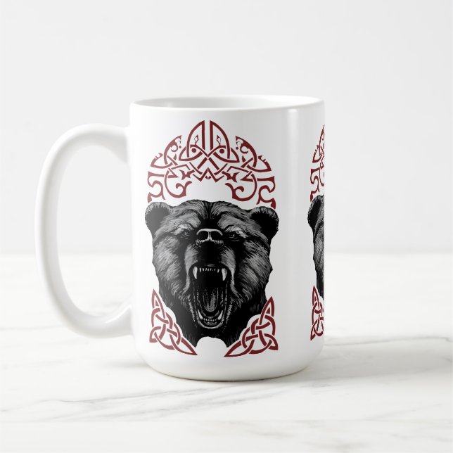 Roaring Viking Bear Coffee Mug (Left)