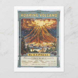 Roaring Volcano Vintage Songbook Cover Postcard