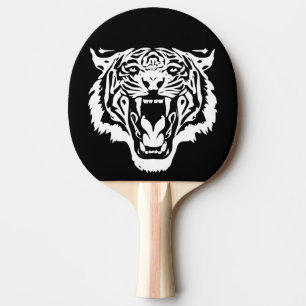 Roaring White Tiger Ping Pong Paddle