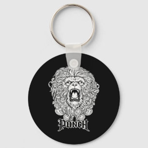 Roaring Wild Cat Punch Fighter Gym Training Design Key Ring