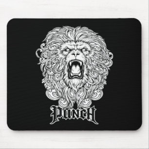Roaring Wild Cat Punch Fighter Gym Training Design Mouse Pad