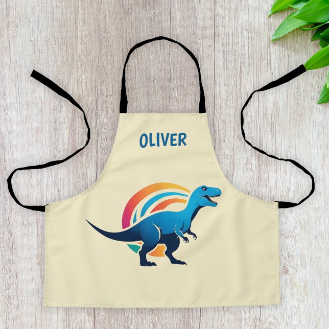 Roarsome Blue T-rex Personalised Apron (Creator Uploaded)