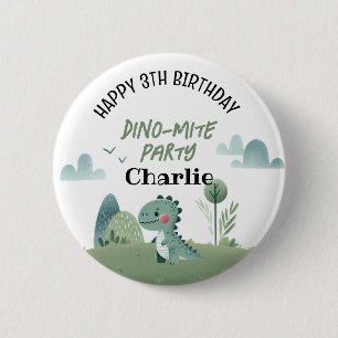Roarsome Dino Birthday 6 Cm Round Badge