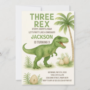 Roarsome Dinosaur Birthday Invitations