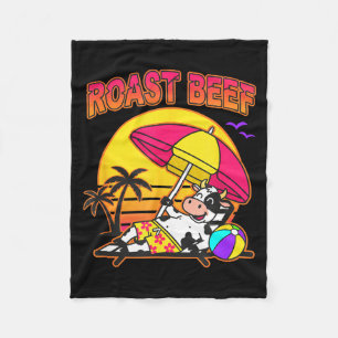 Roast Beef Beach Cow Funny Farm Animal Christian Fleece Blanket