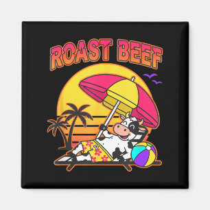 Roast Beef Beach Cow Funny Farm Animal Christian Magnet