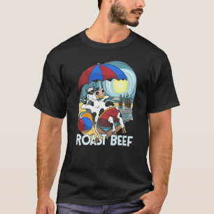 Roast Beef Cow On Beach Vacation Sun Tan For Kids T-Shirt