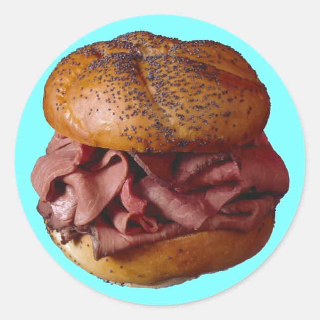 Roast Beef Sandwich Classic Round Sticker (Front)
