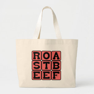Roast Beef, Sandwich Meat Large Tote Bag
