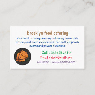 Roast chicken cartoon illustration business card