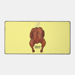 Roast chicken cartoon illustration  desk mat
