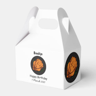 Roast chicken cartoon illustration favour box