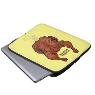 Roast chicken cartoon illustration laptop sleeve