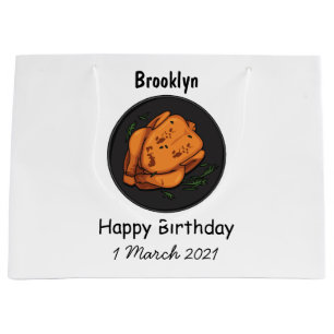 Roast chicken cartoon illustration large gift bag