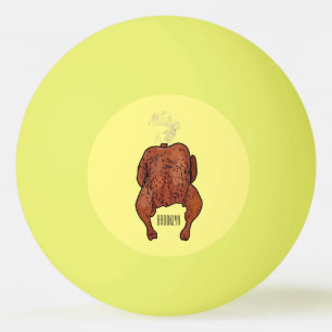 Roast chicken cartoon illustration ping pong ball