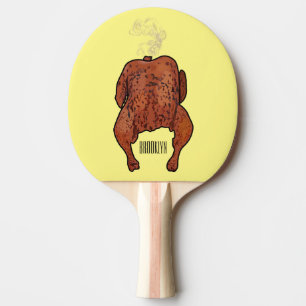 Roast chicken cartoon illustration  ping pong paddle