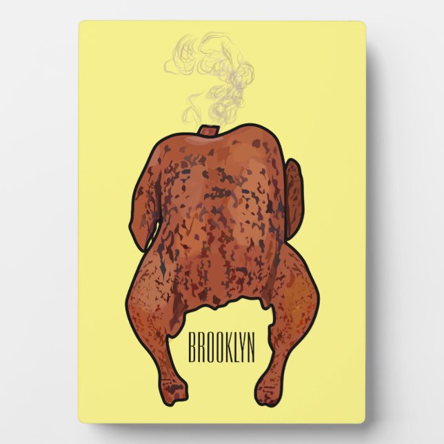 Roast chicken cartoon illustration  plaque (Front)