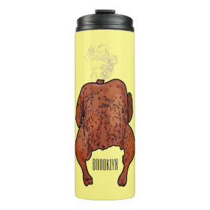 Roast chicken cartoon illustration thermal tumbler