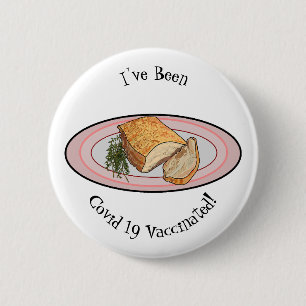 Roast pork belly cartoon illustration 6 cm round badge